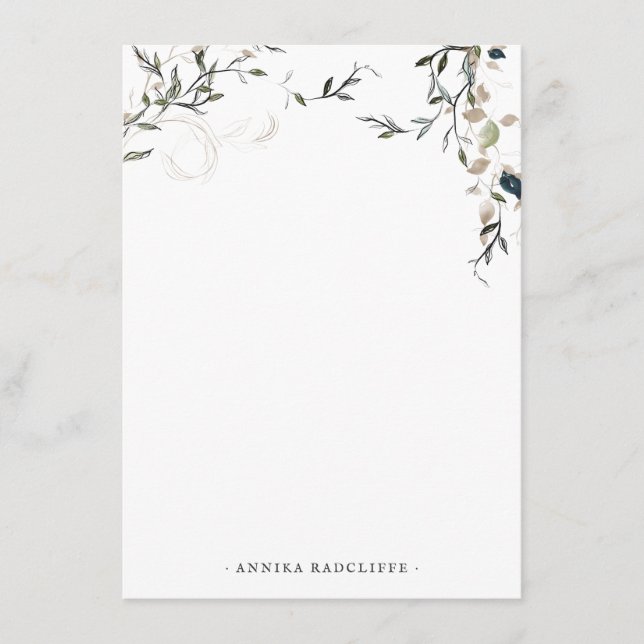 Delicate Spring Greenery | Personalised Stationery Enclosure Card (Front)