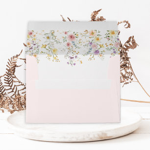 Delicate Spring Wildflowers Fairytale Wedding Envelope