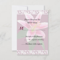 Delicate Stargazer Lily Wedding Invitation