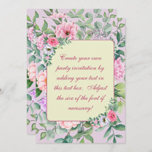 Delicate Summer Garden Party Flowers Decoupage  Invitation