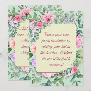 Delicate Summer Garden Party Flowers Decoupage Invitation