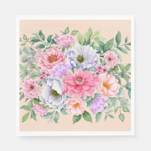 Delicate Summer Garden Party Flowers  Napkin