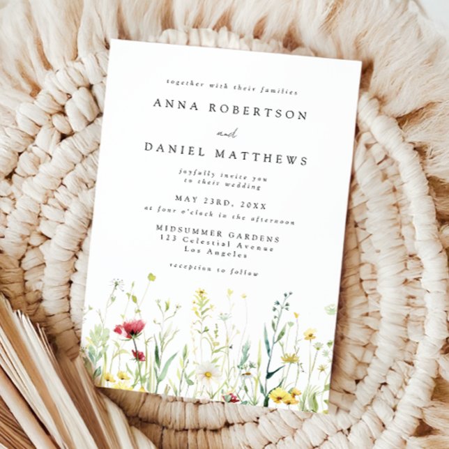 Delicate Summer Wildflower Wedding Invitation (Creator Uploaded)