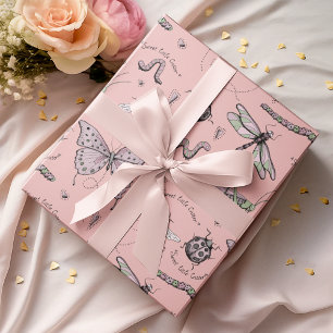 Delicate Sweet Little Critter Feminine Blush Pink Wrapping Paper