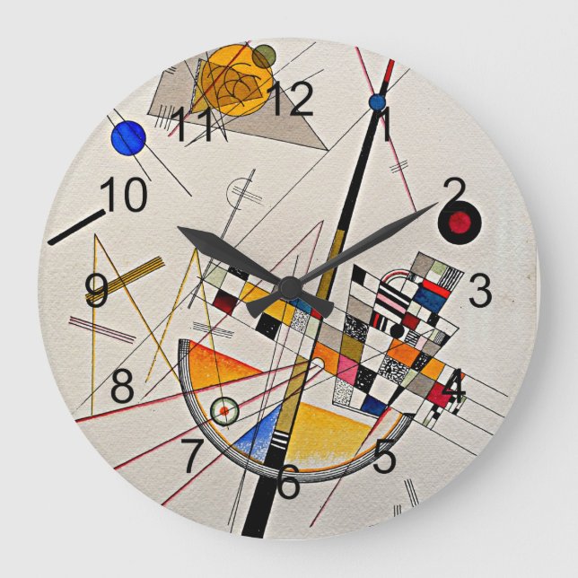 Delicate Tension abstract art by W. Kandinsky Large Clock (Front)