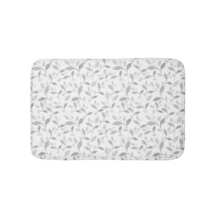 Delicate Textured Grey Floral Bath Mat