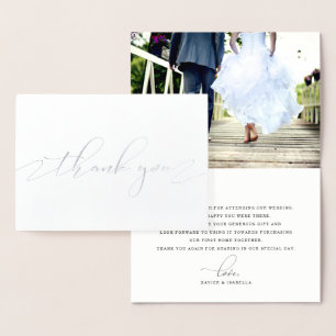 Delicate Thank You Script (Real Foil) Foil Card