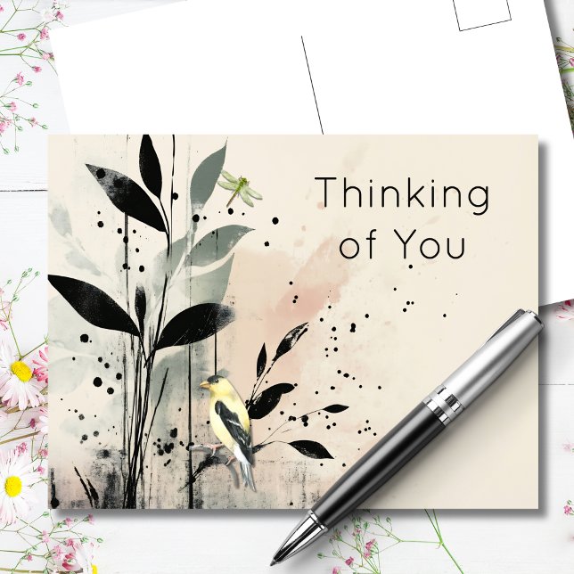 Delicate Thoughts Botanical Bird Postcard (Creator Uploaded)