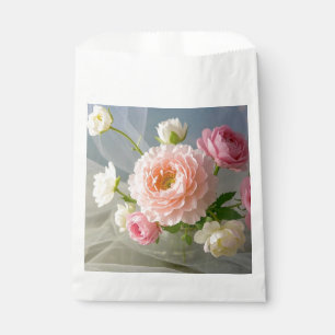 Delicate Timeless Elegant Pink Flowers Favour Bags