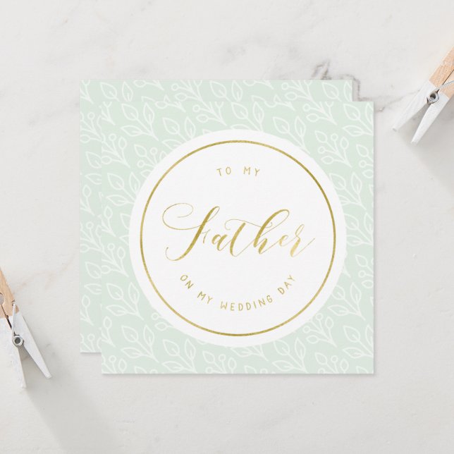 Delicate | "To my father on my wedding day" Card (Front/Back In Situ)