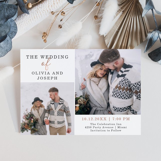 Delicate | Two Photo Wedding Invitation (Creator Uploaded)