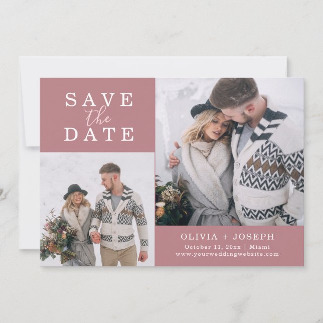 Delicate | Two Photo Wedding Save The Date (Front)
