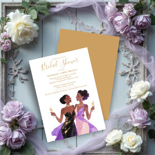 Delicate Two Sophisticated Women Bridal Shower Invitation