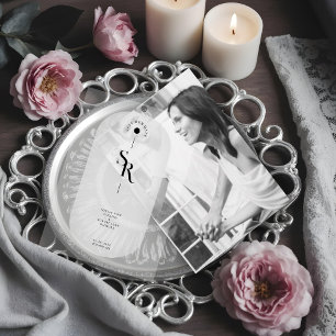 Delicate Vellum Transparency Elegant Black & White Invitations