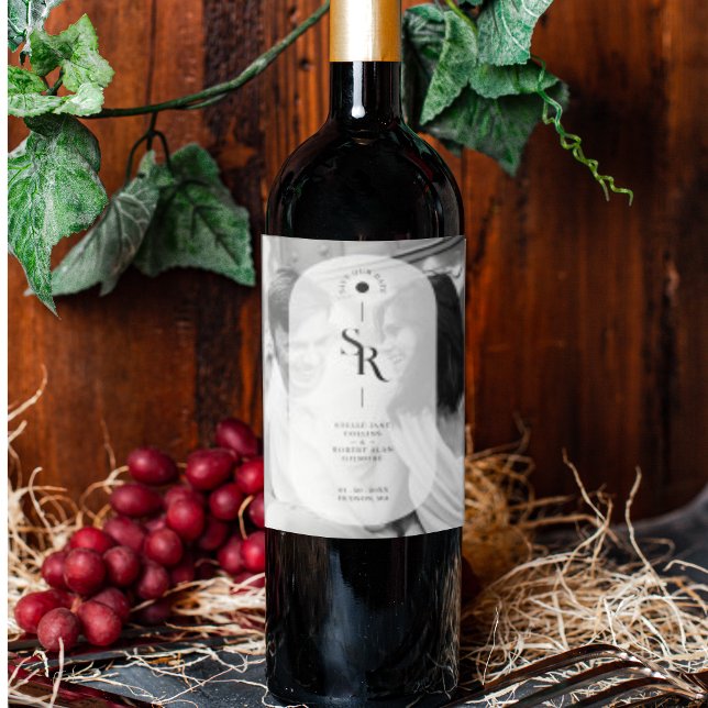 Delicate Vellum Transparency Elegant Black & White Wine Label (Delicate Vellum Transparency Elegant Black & White Wine Label.)