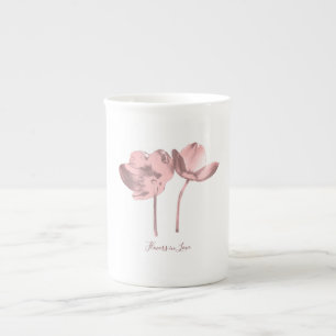Delicate Vintage Flowers – Elegant Fantasy Garden Bone China Mug