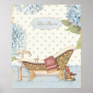 Delicate Vintage French "Le Bain" Bathroom Decor
