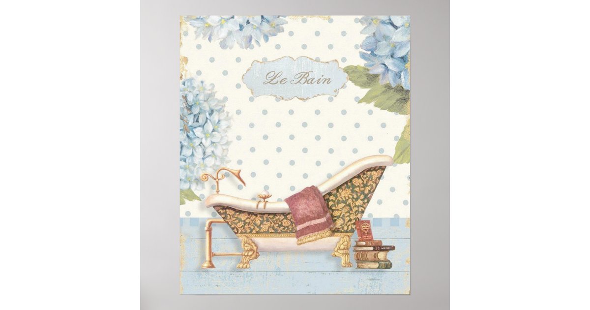 Delicate Vintage French Le Bain Bathroom Decor Zazzle Co Uk