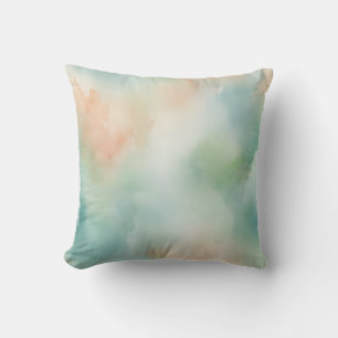 Delicate Watercolor Background with Pastel Wash Cushion