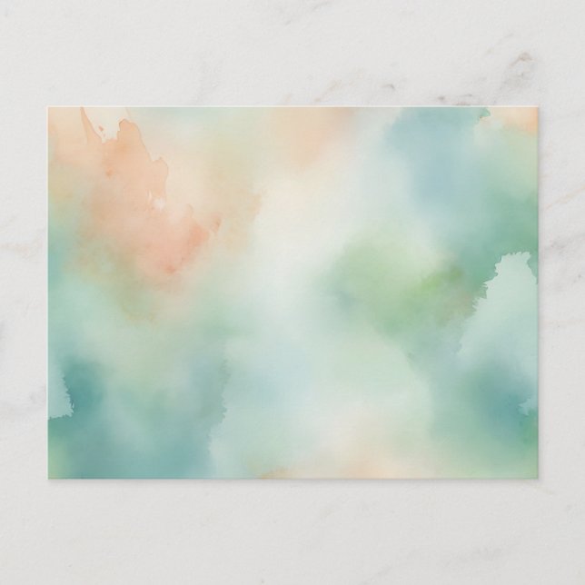Delicate Watercolor Background with Pastel Wash Postcard (Front)