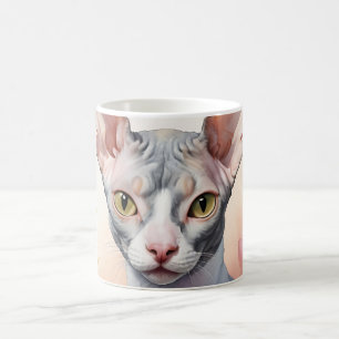 Delicate Watercolor Cornish Rex Portrait Coffee Mug