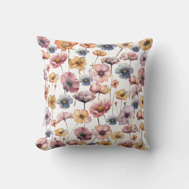 Delicate Watercolor  Cushion (Front)