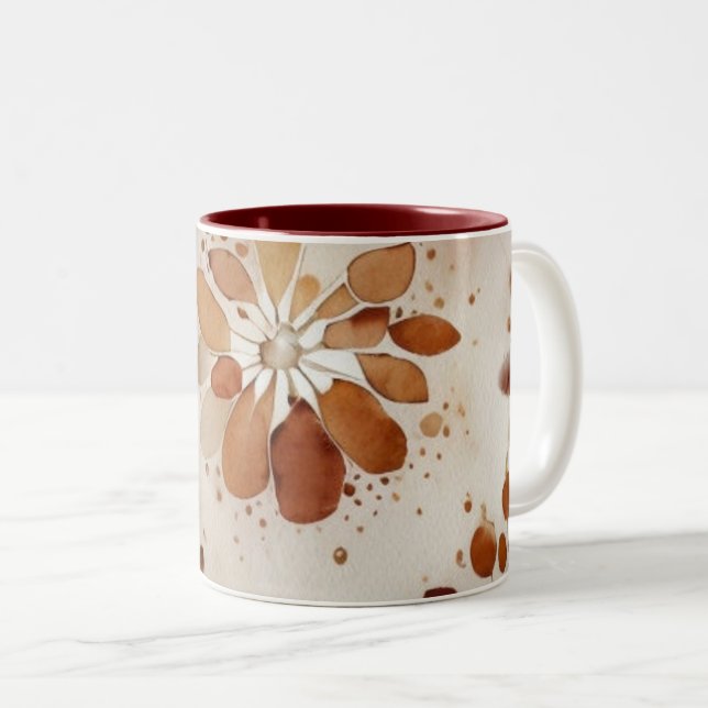 Delicate Watercolor Floral Coffee Mug (Front Right)