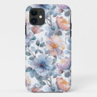 Delicate watercolor floral pattern in pastel colou