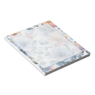 Delicate watercolor floral pattern in pastel colou notepad
