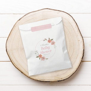 Delicate Watercolor Floral Pink Baby Shower Favour Bags