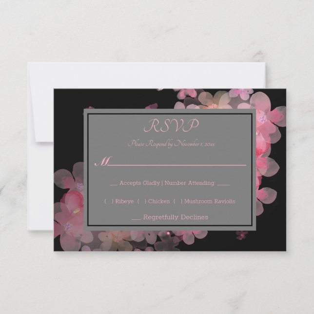 Delicate Watercolor Floral RSVP Card (Front)