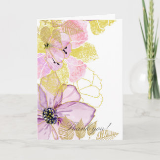 Delicate watercolor floral thank you card