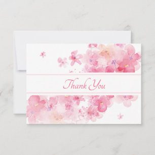 Delicate Watercolor Floral Thank You Card