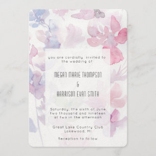 Delicate Watercolor Flower Wedding Invitation