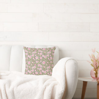 Delicate watercolor flowers  cushion