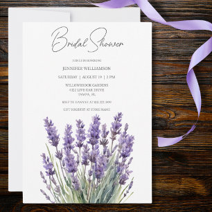 Delicate Watercolor Heather Bridal Shower Invitation