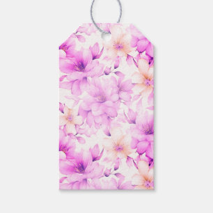 Delicate Watercolor Pink Flowers Gift Tags