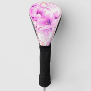 Delicate Watercolor Pink Flowers  Golf Head Cover