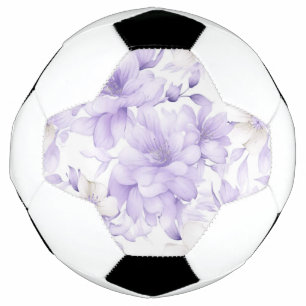 Delicate Watercolor Purple Flowers Football
