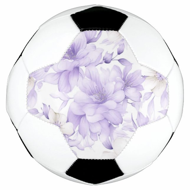 Delicate Watercolor Purple Flowers  Football (Front)