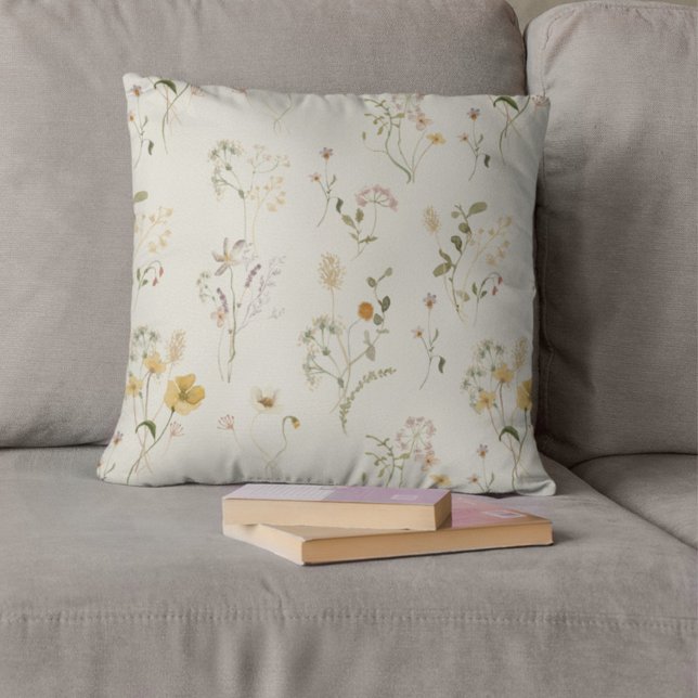 Delicate Watercolor Wildflower  Cushion (Creator Uploaded)