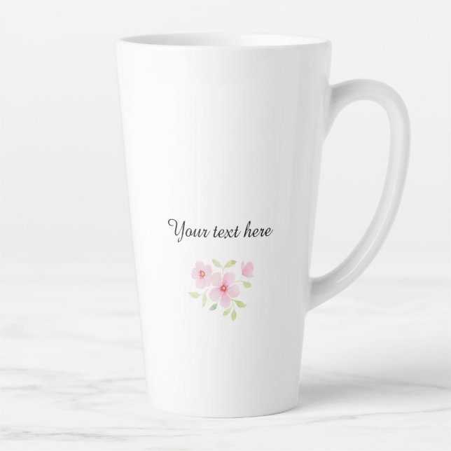 Delicate Watercolor Wildflowers Latte Mug (Right)