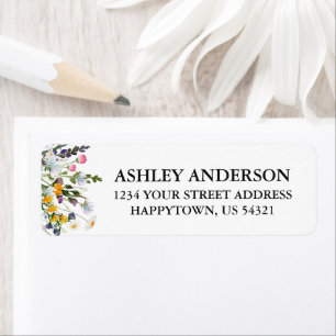 Delicate Watercolor Wildflowers Return Address