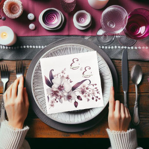 Delicate White and Magenta Orchids Customisable Napkin