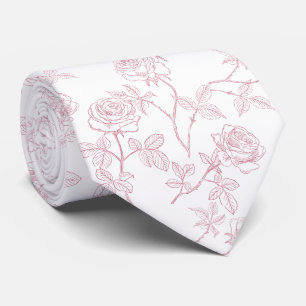 Delicate white burgundy roses tie