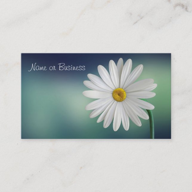 Delicate White Daisy Business Card (Front)