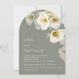 Delicate White Flowers Wedding Invitation