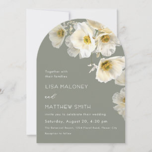 Delicate White Flowers Wedding Invitation