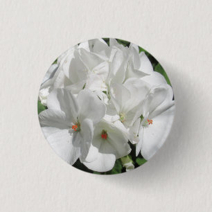 Delicate White Geranium Flower Photo 3 Cm Round Badge