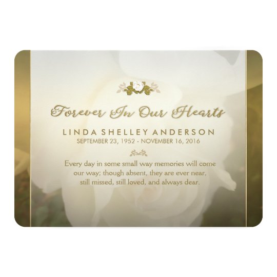 Delicate White Golden Rose Thank You Sympathy Card
